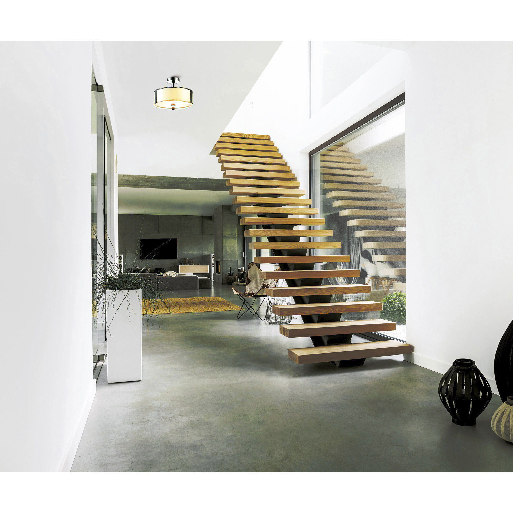 Lucie 5 Light 21 inch Chrome Drum Shade Chandelier Ceiling Light