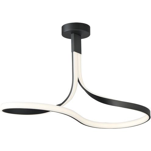 Serpentine LED 13 inch Black Semi-Flush Mount Ceiling Light