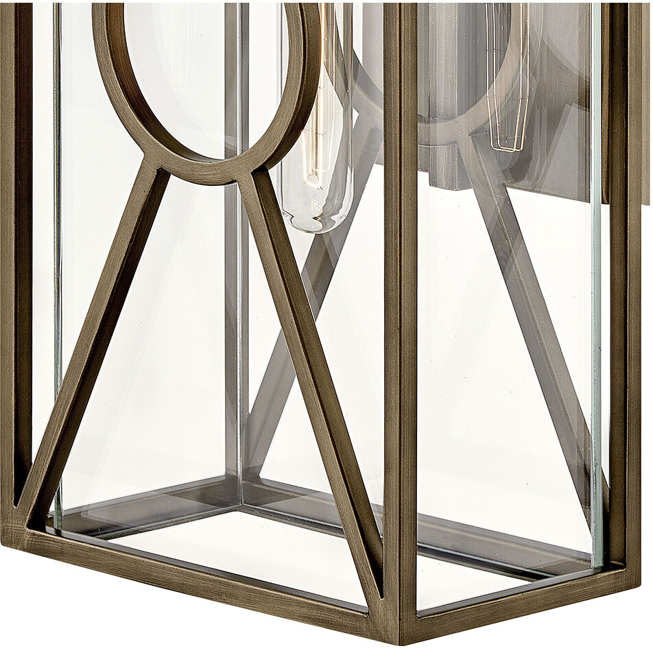 Coastal Elements Brixton Outdoor Wall Mount Lantern in Burnished Bronze, Medium