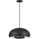 Domma 3 Light 17 inch Black with Brushed Nickel Accents Pendant Ceiling Light