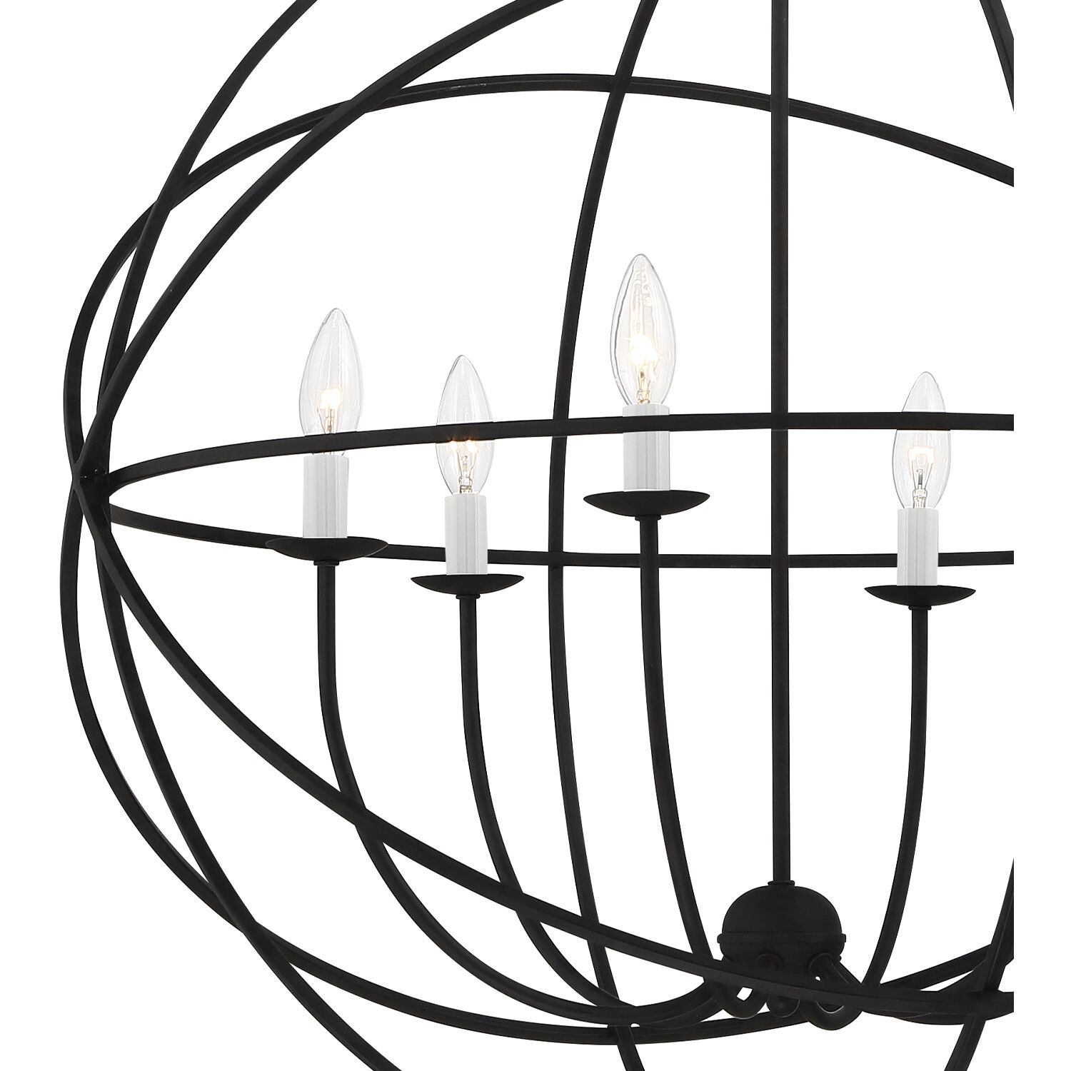 Solaris 6 Light 22.5 inch Black Chandelier Ceiling Light
