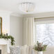Bundt 3 Light 15.5 inch White and Natural Aged Brass Semi-Flush Mount Ceiling Light