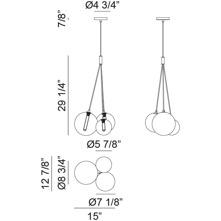 Magma LED 12.88 inch Black Chandelier Ceiling Light