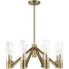 Rohe 8 Light 28 inch Oxidized Brass with Clear Chandelier Ceiling Light in Antique Brass