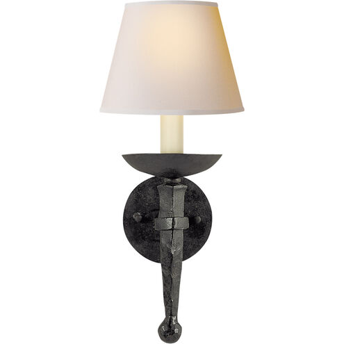 Chapman & Myers Iron Torch 1 Light 8 inch Blackened Rust Sconce Wall Light in Natural Paper