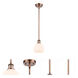 Ballston Athens LED 6 inch Antique Copper Mini Pendant Ceiling Light in Matte White Glass
