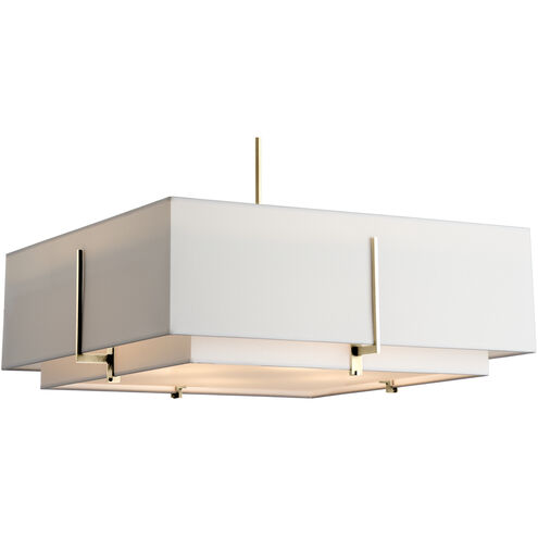 Exos 4 Light 24.6 inch Modern Brass Pendant Ceiling Light in Natural Anna, Large