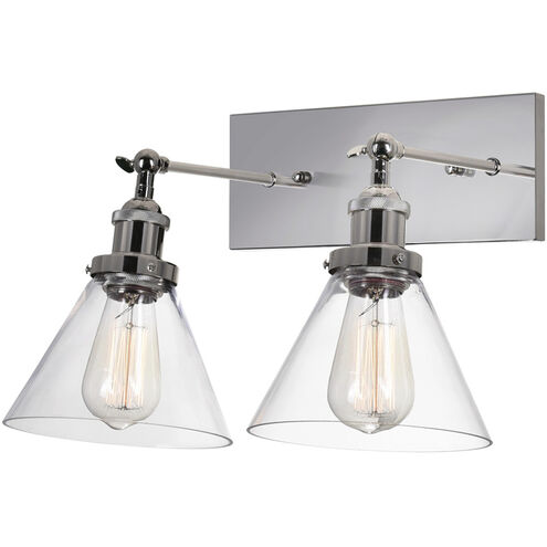 Eustis 2 Light 15 inch Polished Nickel Wall Light