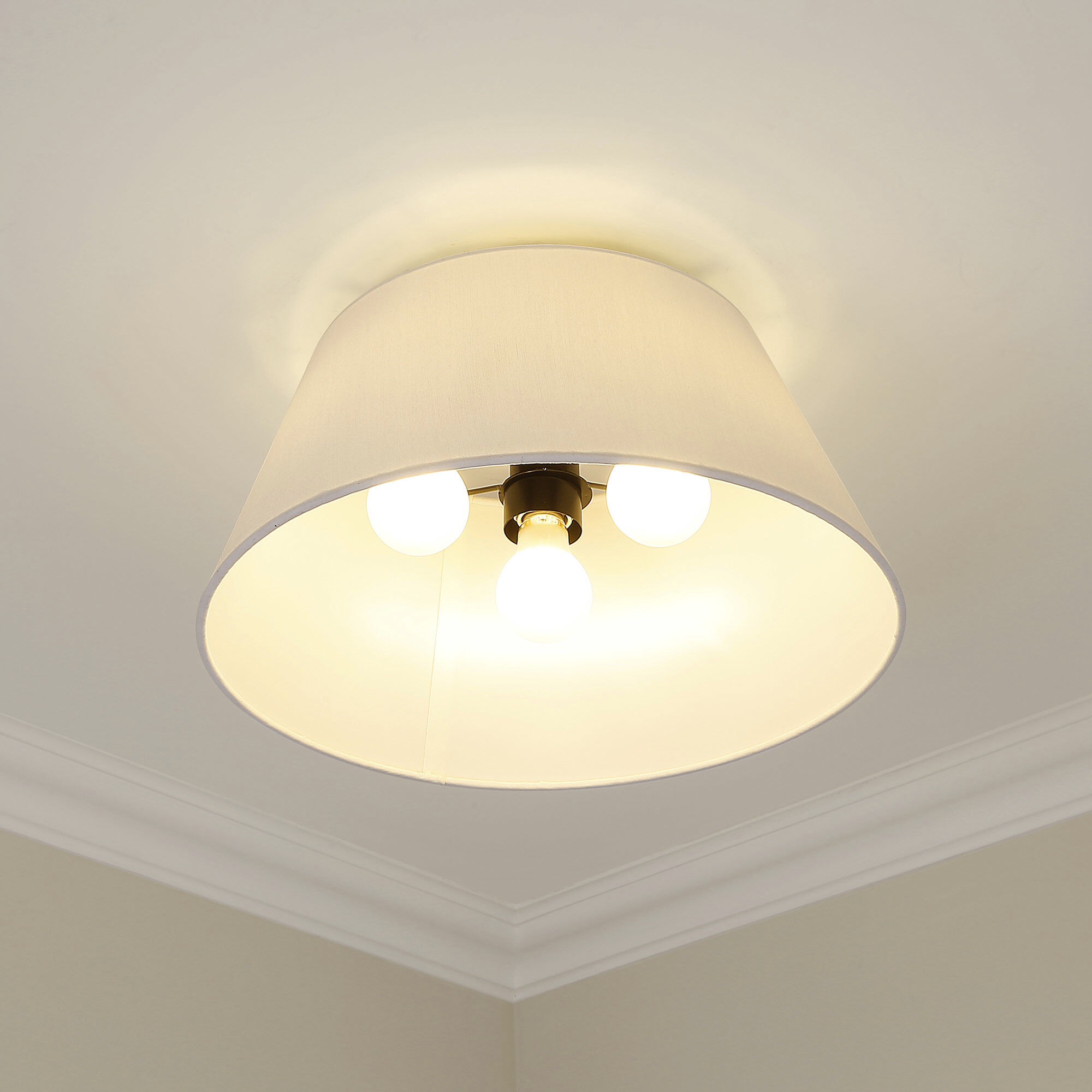 Penn 3 Light 16 inch Matte Black Flush Mount Ceiling Light