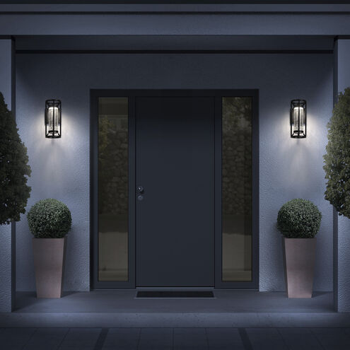 Roslyn LED 14 inch Black Outdoor Wall Light, dweLED