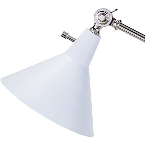 Ibis 39.5 inch 40.00 watt Polished Nickel and White Task Lamp Portable Light