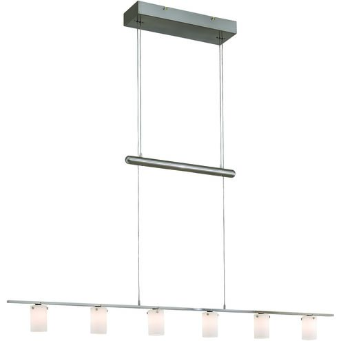 Counter Weights 6 Light 47 inch Brushed Nickel Island Light Ceiling Light, Low Voltage