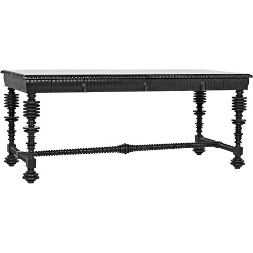 Portuguese 72 X 32 inch Hand Rubbed Black Desk