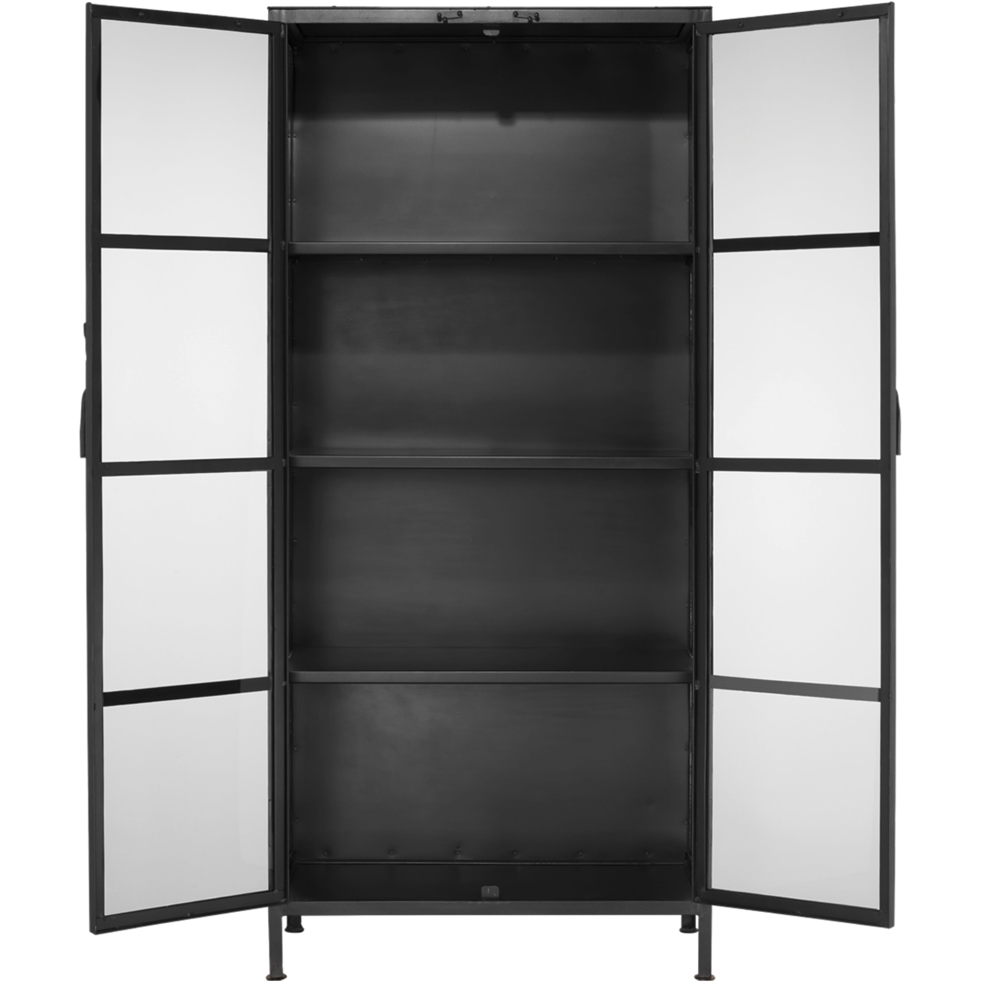 Union Black Iron & Clear Glass Tall Curio Cabinet