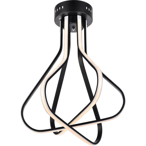 Dahlia LED 18.2 inch Black Flush Mount Ceiling Light