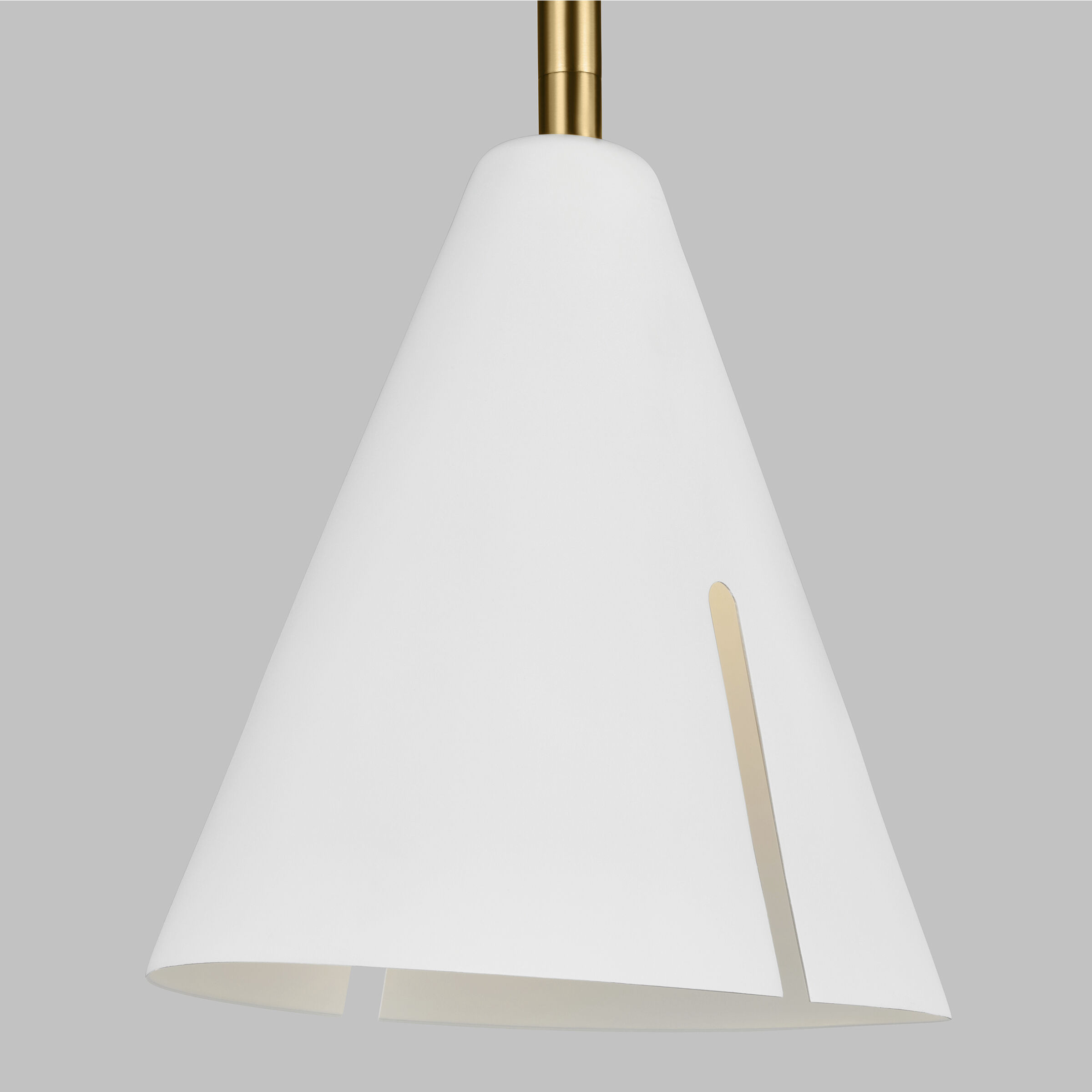Kelly by Kelly Wearstler Cambre 1 Light 4.25 inch Matte White and Burnished Brass Pendant Ceiling Light in Matte White / Burnished Brass