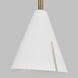 Kelly by Kelly Wearstler Cambre 1 Light 4.25 inch Matte White and Burnished Brass Pendant Ceiling Light in Matte White / Burnished Brass
