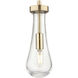 Owego 7 Light 47.5 inch Champagne Bronze Linear Pendant Ceiling Light in Seedy Glass