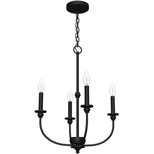 Southcrest 4 Light 18 inch Flat Matte Black Chandelier Ceiling Light