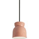Radiance Collection LED 8 inch Gloss Blush with Brushed Nickel Pendant Ceiling Light