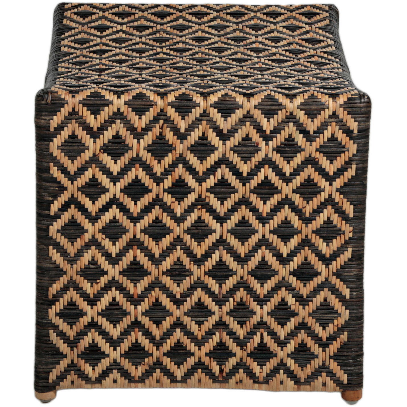 Bennet 18.75 inch Black and Natural Rattan Ottomans Stool
