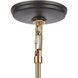 Seaway Passage 1 Light 14 inch Oil Rubbed Bronze with Satin Brass Pendant Ceiling Light