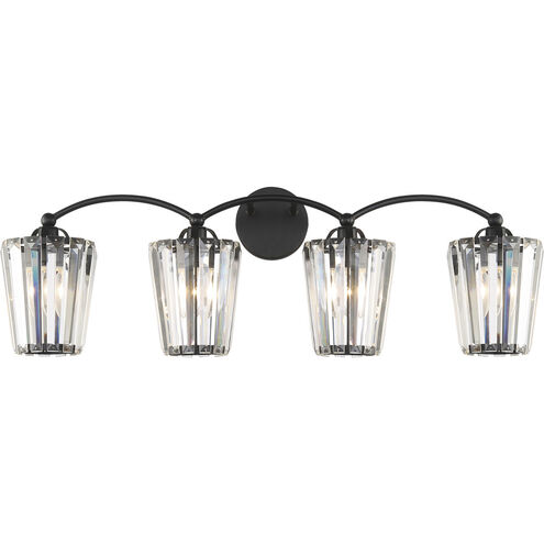 Natalia 4 Light 33.75 inch Black Vanity Light Wall Light