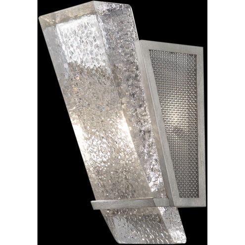 Crownstone Wall Sconce Wall Light in Silver, Metal Mesh