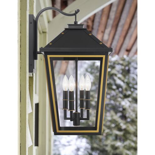Hawkins Wall Sconce Wall Light in Matte Black and Textured Gold