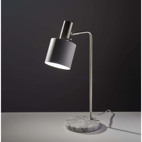 Emmett 23 inch 60.00 watt Brushed Steel Desk Lamp Portable Light in White