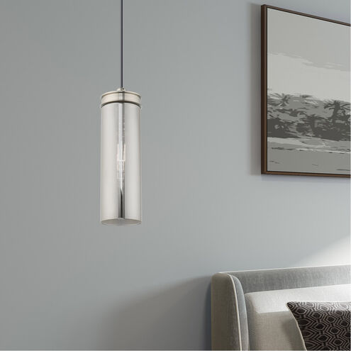 Art Glass 1 Light 5 inch Brushed Nickel Mini Pendant Ceiling Light