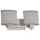 Textile LED 16 inch Brushed Nickel Bath Bar Wall Light, Oval
