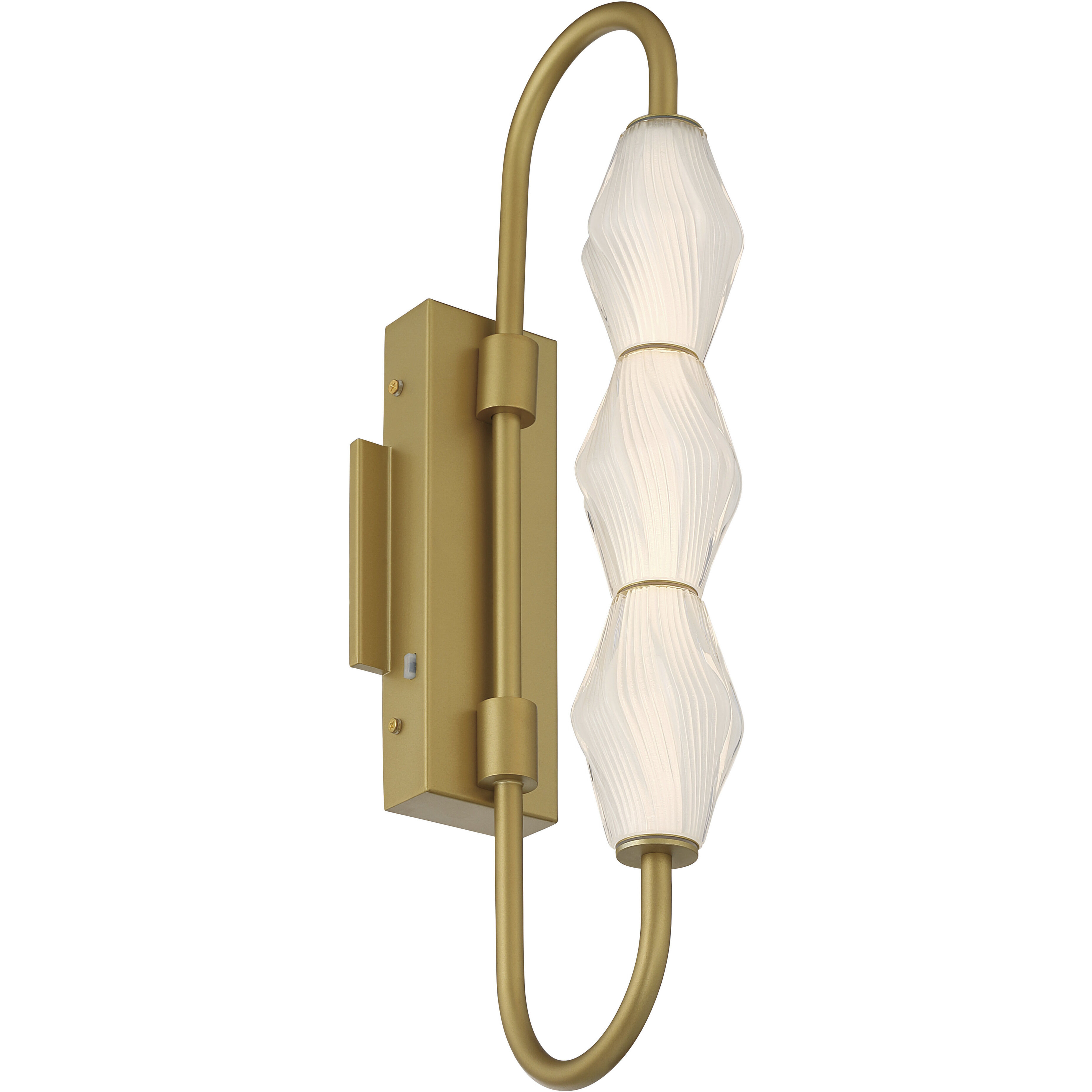 Geode 3 Light 21.5 inch Satin Brushed Gold Outdoor Wall Light