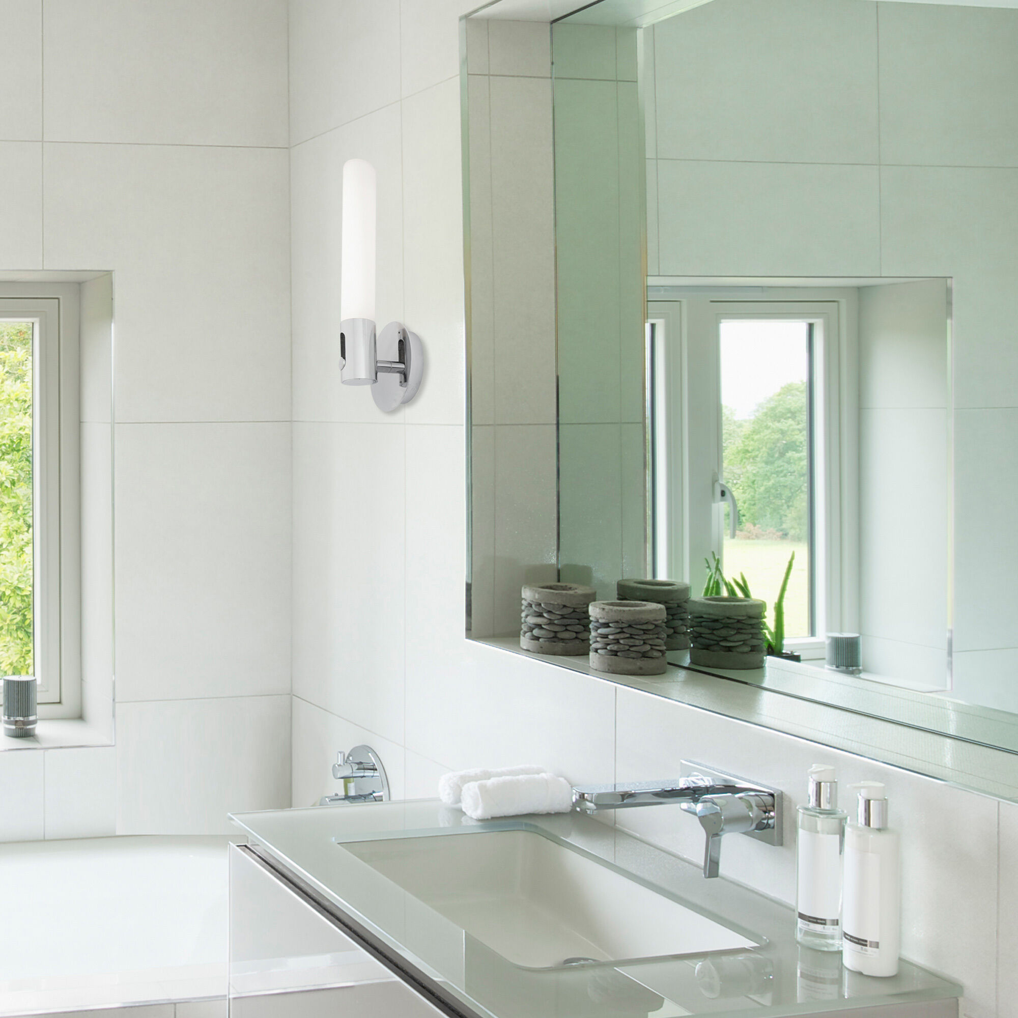 Clare LED 5.5 inch Chrome Bath Vanity & Wall Light, dweLED