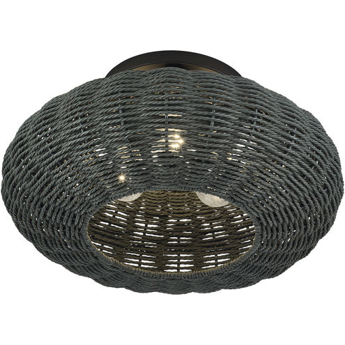 Deluna 3 Light 18 inch Black Semi Flush Mount Ceiling Light, Large