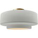 Radiance 1 Light 16.5 inch Matte White and Brushed Brass Semi Flush Ceiling Light