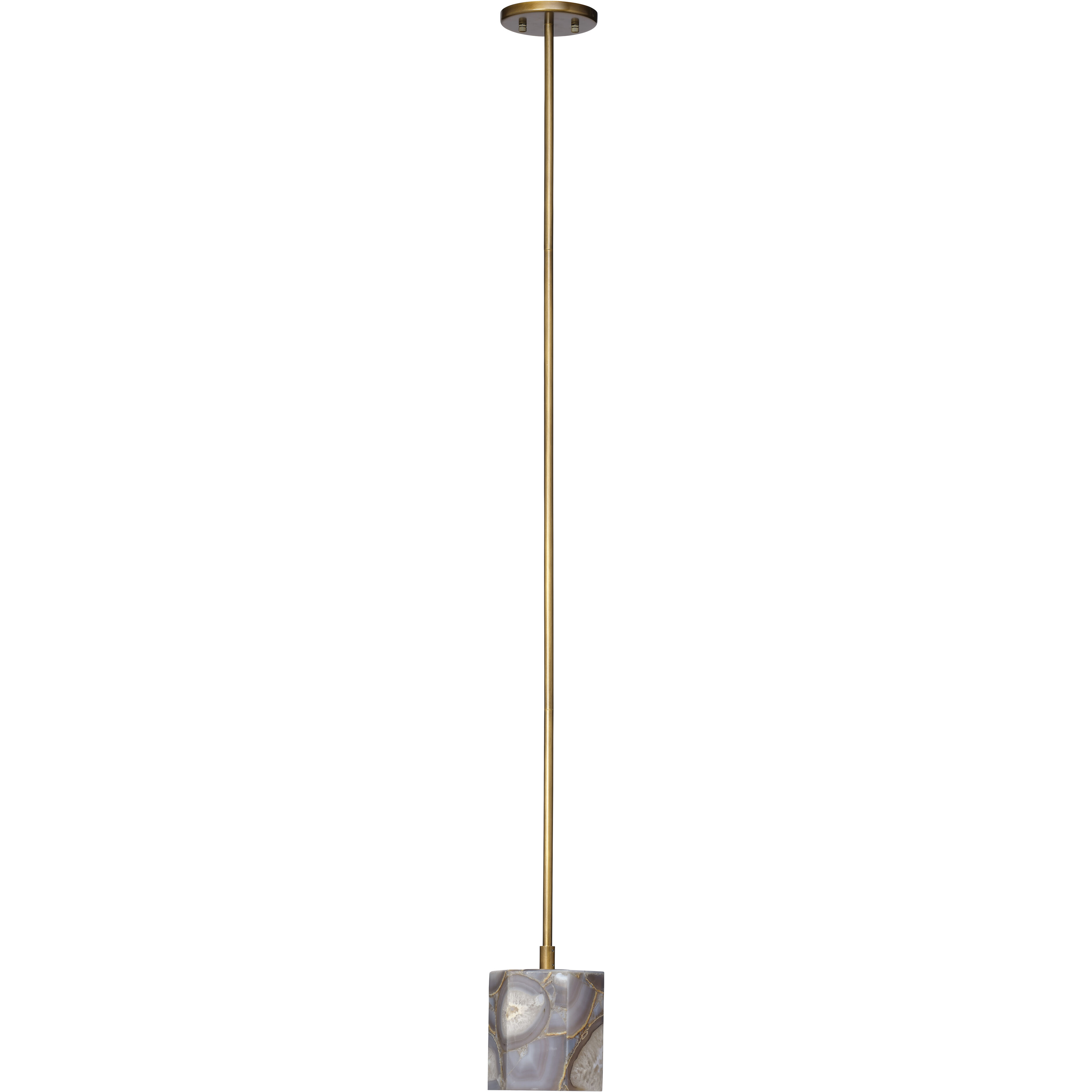Hex 1 Light 6 inch Antique Brass Pendant Ceiling Light