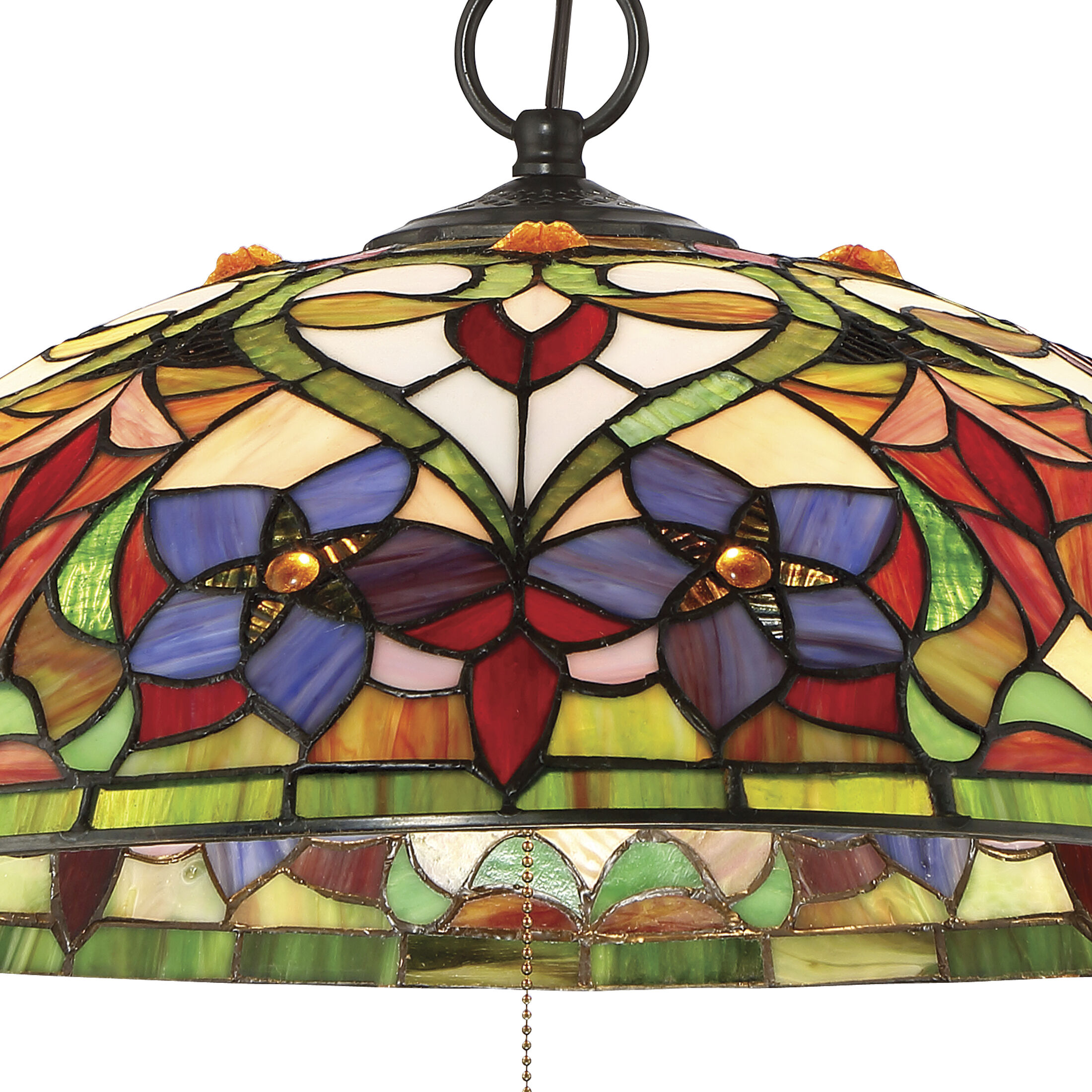 Violets 3 Light 20 inch Vintage Bronze Pendant Ceiling Light, Naturals