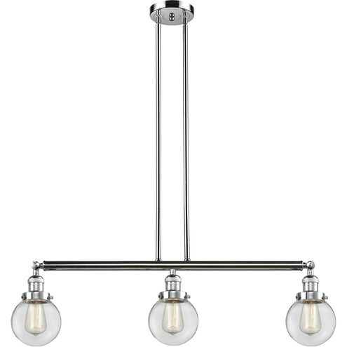 Franklin Restoration Beacon LED 38.5 inch Polished Chrome Island Light Ceiling Light in Clear Glass, Franklin Restoration