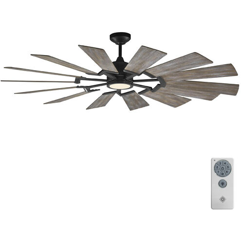 Prairie 62 inch Aged Pewter with Distressed Grey Weathered Oak Blades Ceiling Fan