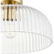 Transitional 1 Light 16 inch Natural Brass Semi-Flush Ceiling Light