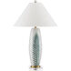 Kenita 33 inch 150 watt White and Green and Clear and Polished Brass Table Lamp Portable Light