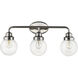 Portsmith 3 Light 26 inch Polished Nickel Vanity Light Wall Light