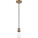 Ballston Bare Bulb LED 5 inch Brushed Brass Mini Pendant Ceiling Light, Ballston