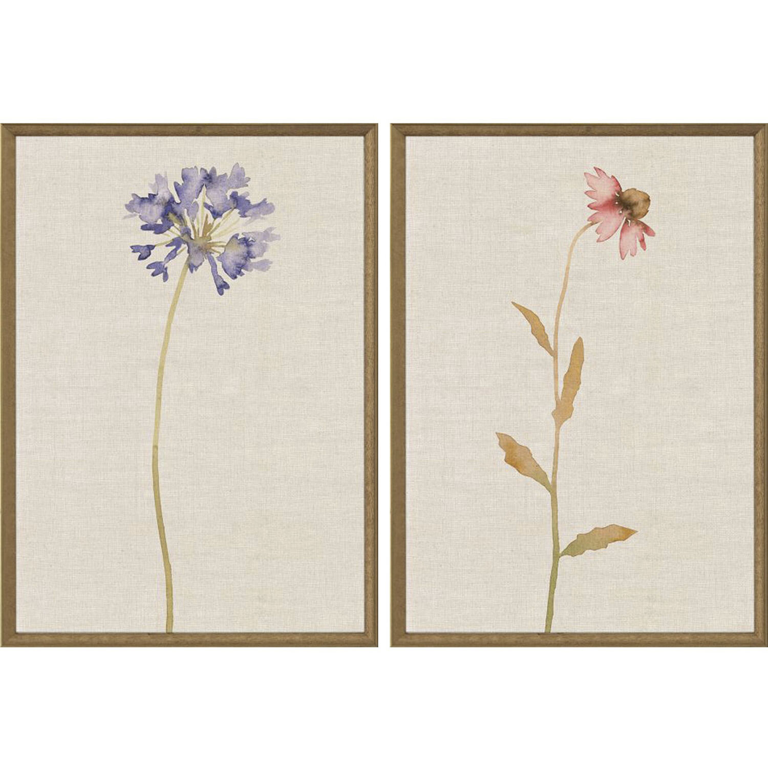 Wild Flourish Multi and Beige and Pink and Purple Framed Art