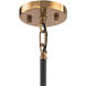 Altoona 3 Light 26 inch Matte Black with Antique Gold Chandelier Ceiling Light