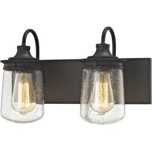 Hamel 2 Light 15 inch Oil Rubbed Bronze with Clear Vanity Light Wall Light