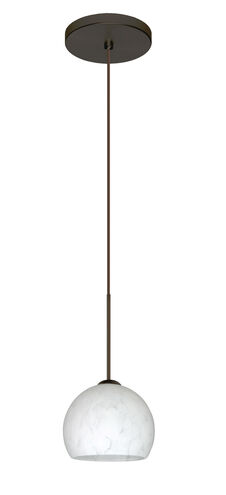 Palla LED Bronze Pendant Ceiling Light in Carrera Glass