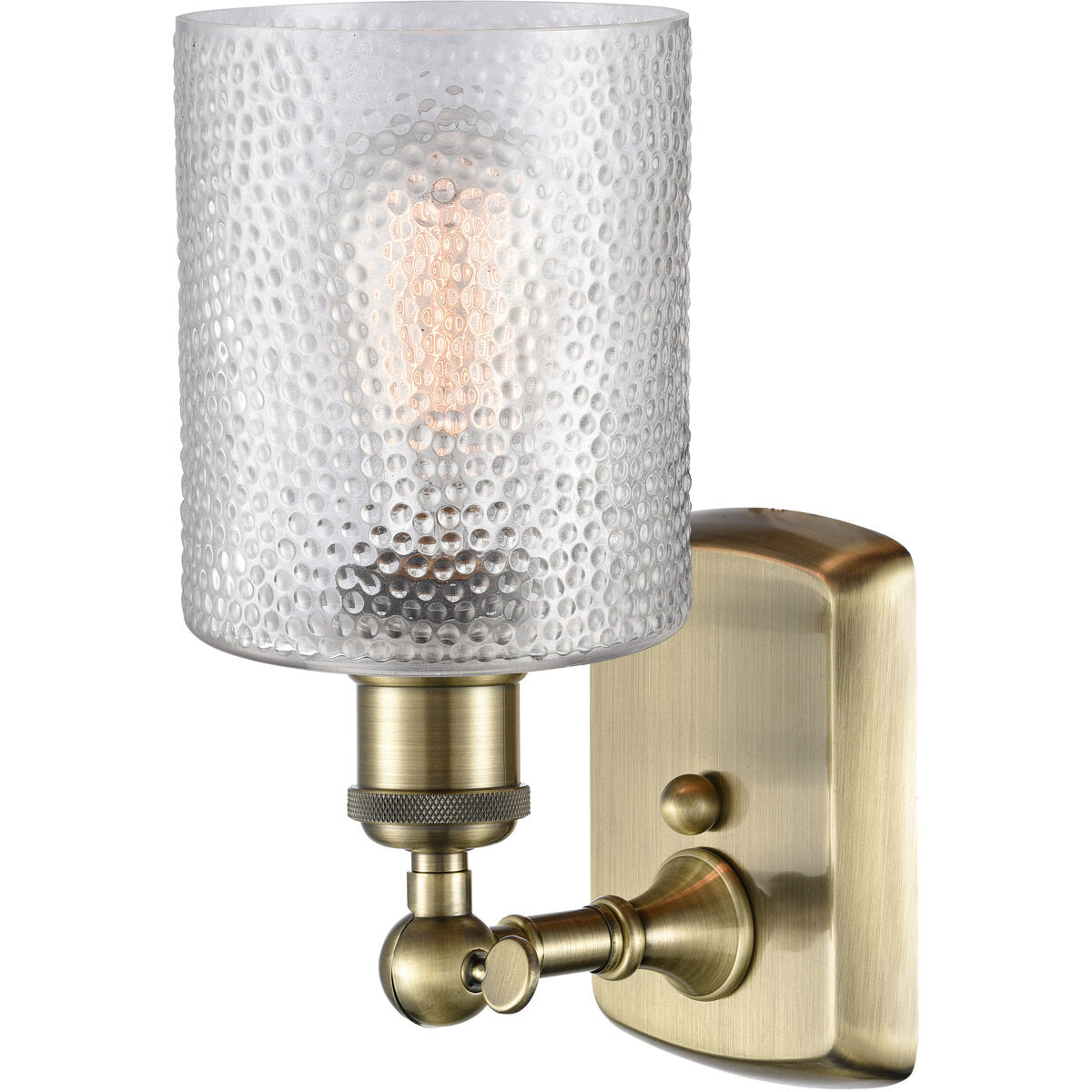 Ballston Cobbleskill LED 5 inch Antique Brass Sconce Wall Light in Clear Glass, Ballston
