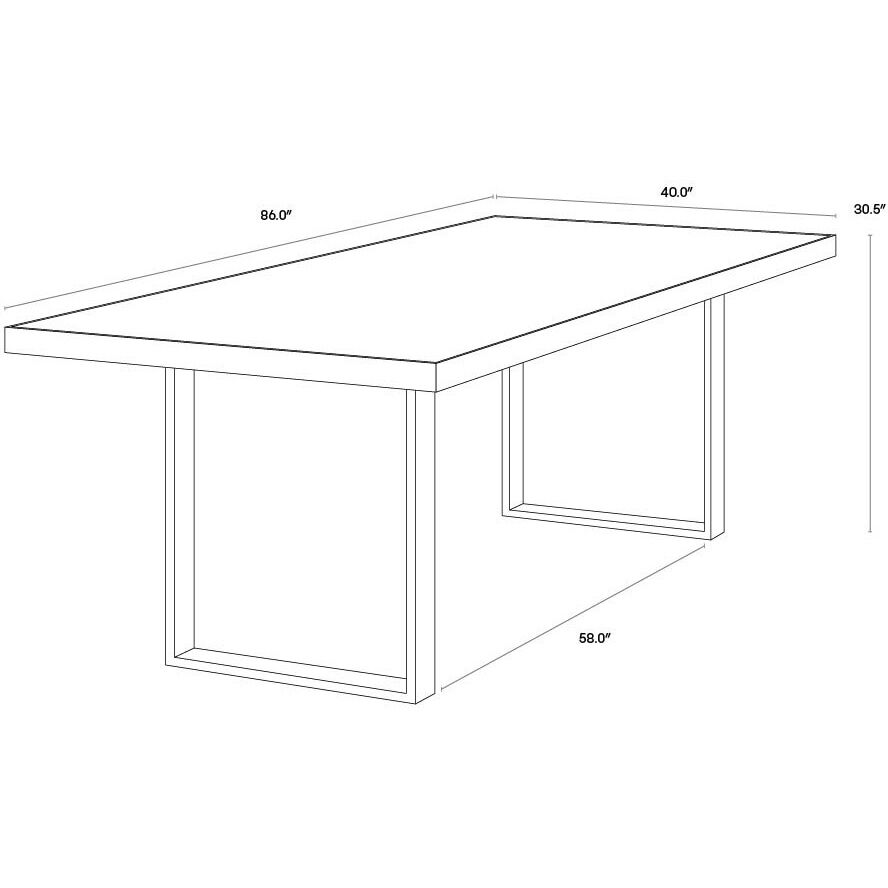Fuentes 86 X 40 inch Brown / Brass Dining Table